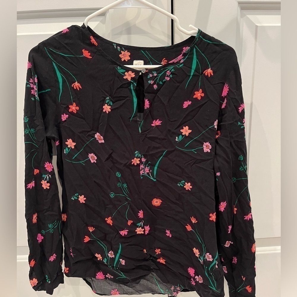 Gap Floral Long sleeve Medium Black - Picture 4 of 4